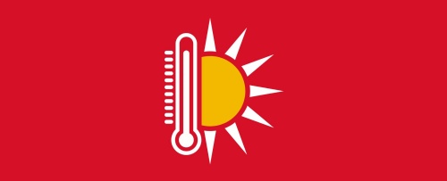 graphic of a sun and the temperature rising
